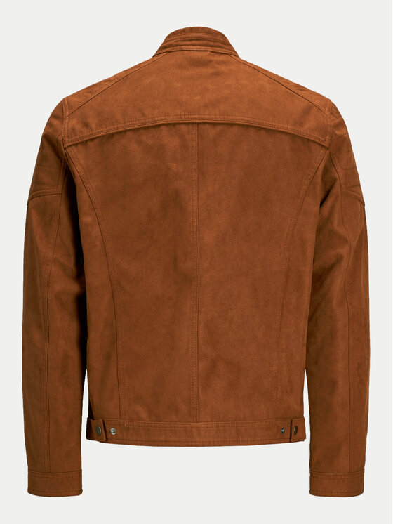 Jack & Jones Jack & Jones Bunda z imitácie kože Rocky 12147218 Hnedá Regular Fit