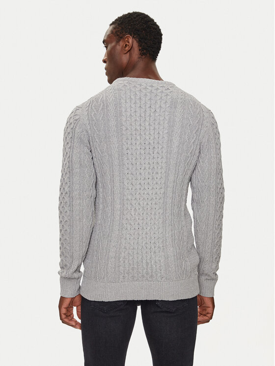 INDICODE INDICODE Sweter Belinski 35-380 Szary Regular Fit
