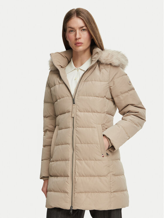 Tommy Hilfiger Tommy Hilfiger Μπουφάν χειμωνιάτικο Heritage Tyra WW0WW51563 Μπεζ Regular Fit