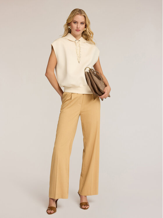 Motivi Motivi Pantaloni di tessuto P192Q004202N002 Crema Over Fit