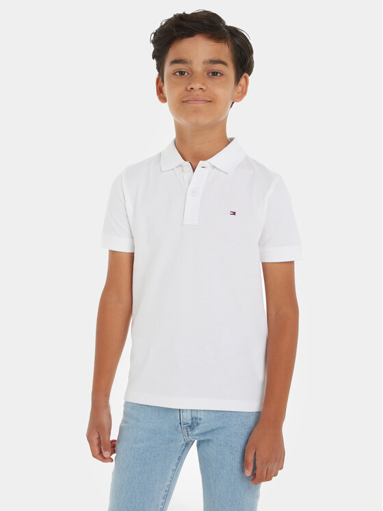 Tommy Hilfiger Tricou polo Flag KB0KB09103 Alb Regular Fit