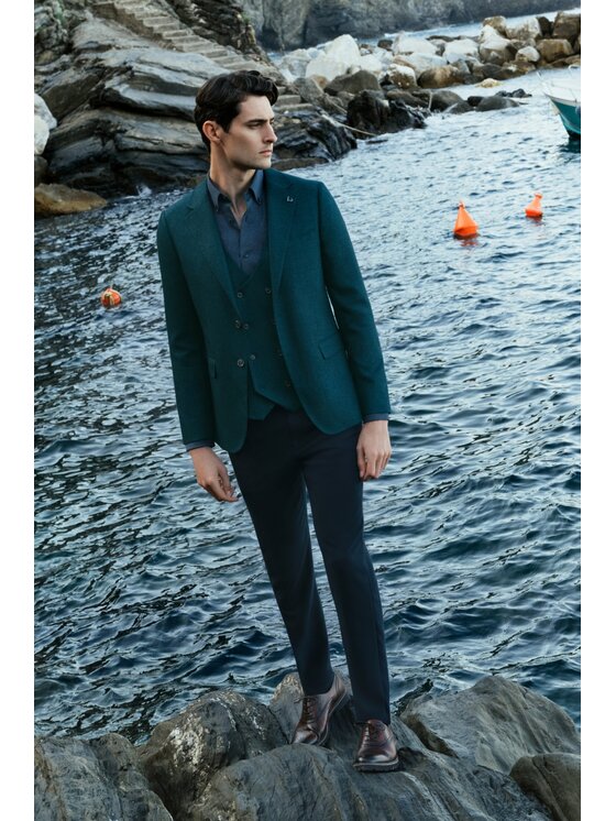 Lancerto Lancerto Kamizelka Felina KA131224000007 Zielony Slim Fit