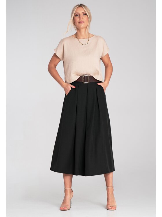 FIGL FIGL Spódnica midi M1201 Czarny Flared Fit