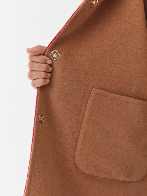 Liu Jo Liu Jo Gyapjú kabát MF3241 T3505 Rózsaszín Relaxed Fit
