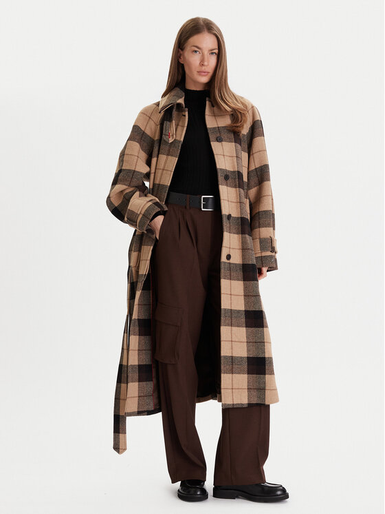 Tommy Hilfiger Tommy Hilfiger Vuneni kaput WW0WW46870 Bež Relaxed Fit