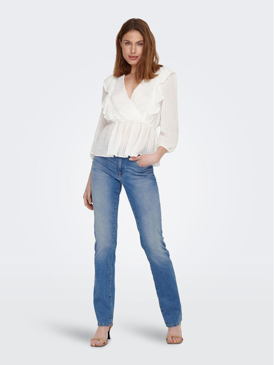 ONLY ONLY Blugi Alicia 15258103 Albastru Straight Fit