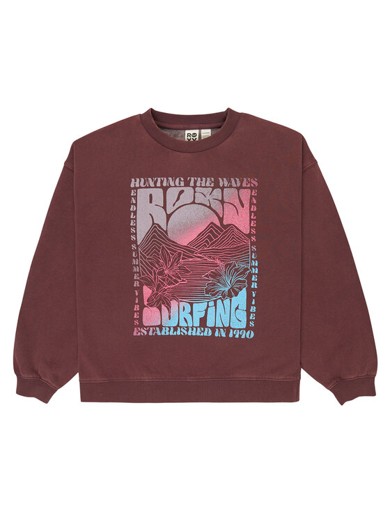 Roxy Roxy Суитшърт Lineup Brushed ERGFT04021 Кафяв Oversize