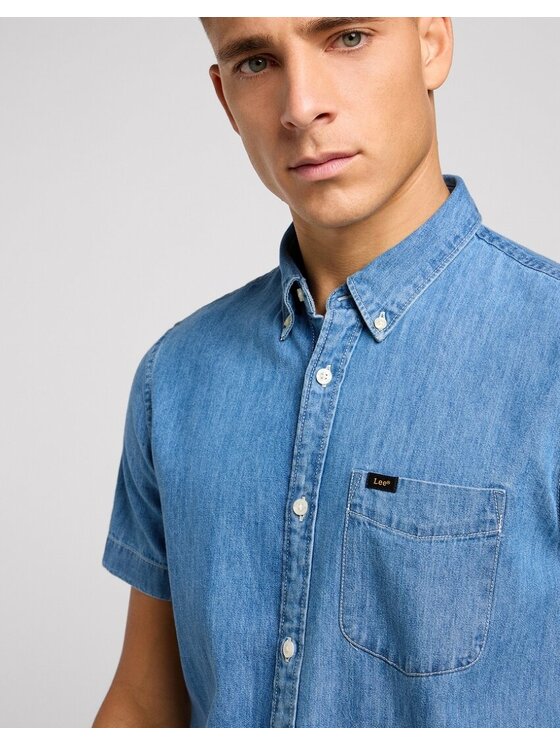 Lee Lee Camicia SS BUTTON DOWN Blu Regular Fit