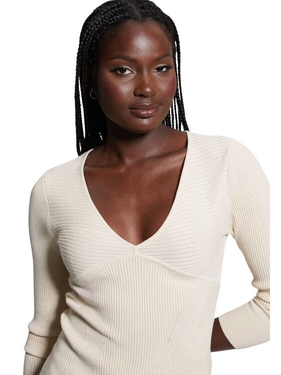 Guess Guess T-Shirt Maglia cirila rib bodycon Λευκό Regular Fit