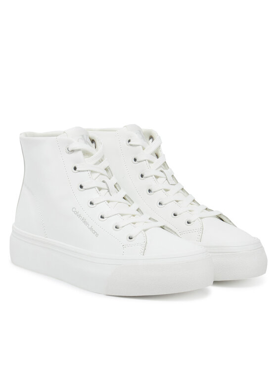 Calvin Klein Jeans Calvin Klein Jeans Sneakers Vulc Flatform Mid Mg Lth YW0YW01741 Bianco