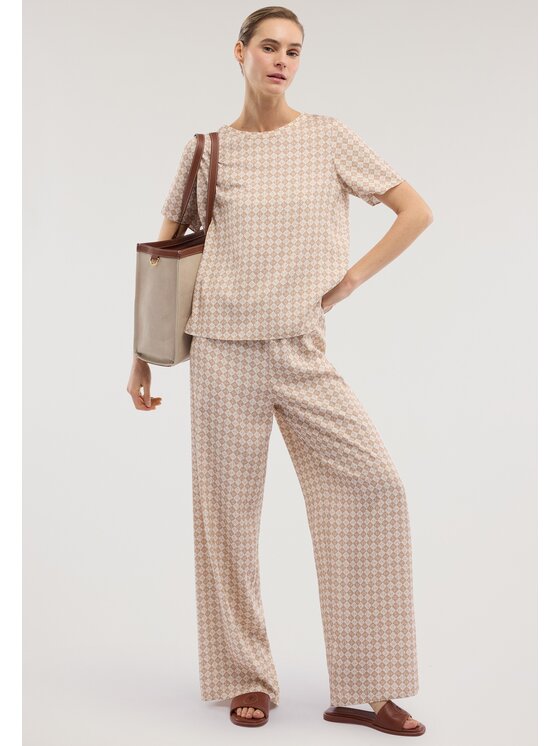 Trussardi Trussardi Top D000A000421N0LB Kremowy Regular Fit