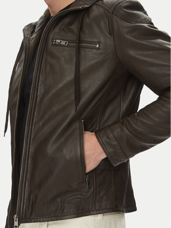 Serge Pariente Serge Pariente Шкіряна куртка Ondo Коричневий Regular Fit