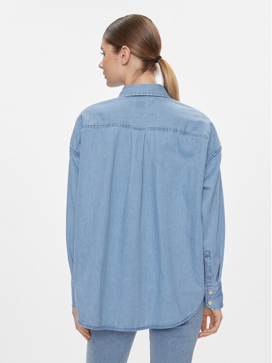 Tommy Jeans Tommy Jeans Τζιν πουκάμισο DW0DW17355 Μπλε Oversize