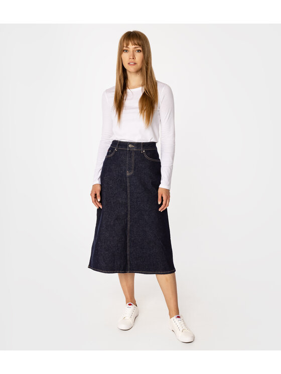 Lee Cooper Lee Cooper Spódnica jeansowa EDNA Granatowy Regular Fit