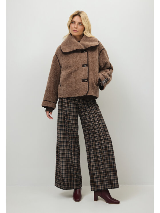 BIZUU BIZUU Sweter ASIE LAPPEL JACKET Brązowy Standard Fit