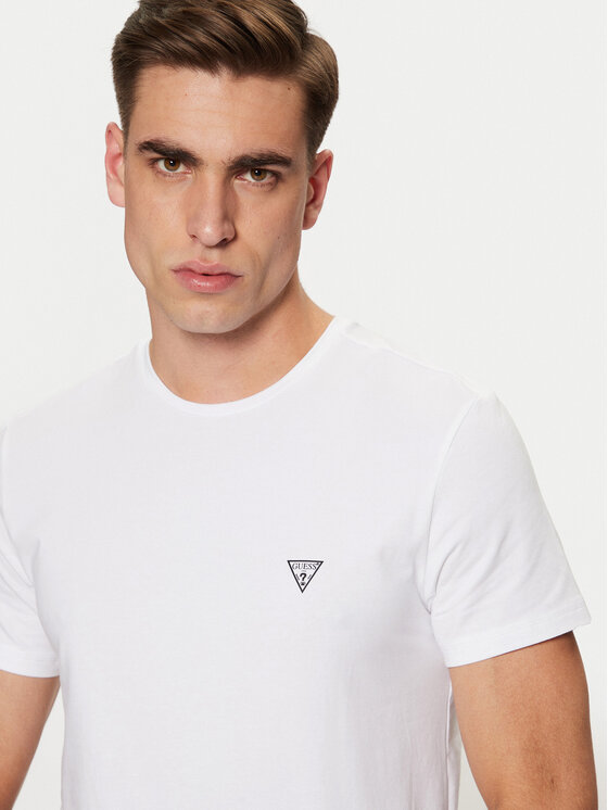 Guess Guess Marškinėliai Caleb U97M00 KCD31 Balta Slim Fit