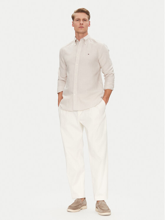 Tommy Hilfiger Tommy Hilfiger Πουκάμισο MW0MW40704 Μπεζ Regular Fit