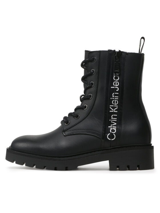 Calvin Klein Jeans Calvin Klein Jeans Μποτάκια Combat Mid Laceup Zip Wn YW0YW01035 Μαύρο