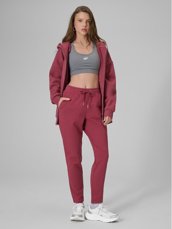 4F 4F Pantaloni da tuta 4FRSS26TTROF1851-60S Rosso Slim Fit