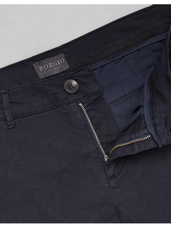 Borgio Borgio Spodnie materiałowe menfi Granatowy Slim Fit