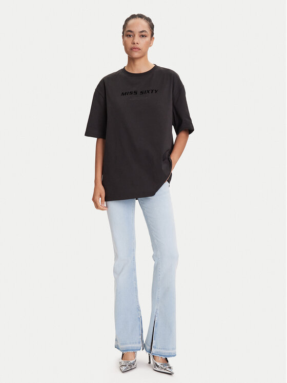Miss Sixty Miss Sixty T-krekls 6S2SJ76100 Melns Oversize