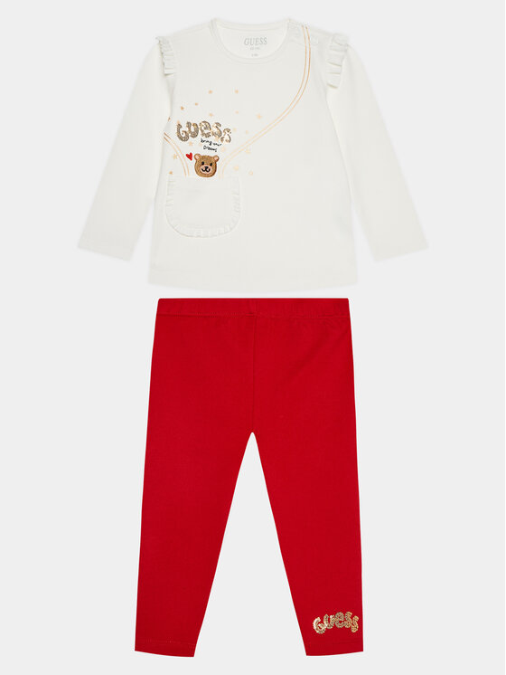 Guess Guess Set Bluse und Hose A3BG20 K83S0 Écru Regular Fit