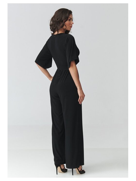 Makadamia Makadamia Kombinezon M939 Czarny Loose Fit