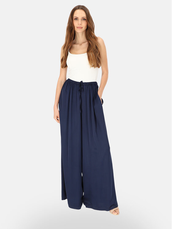 L’AF L’AF Spodnie materiałowe Sheron Granatowy Wide Leg