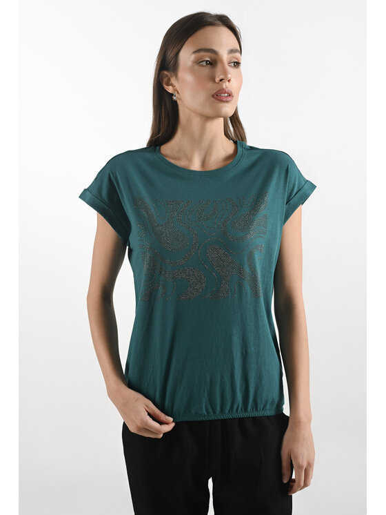 Femestage Femestage T-Shirt Femestage AB BASE TSH1532-010 Zelená Regular Fit
