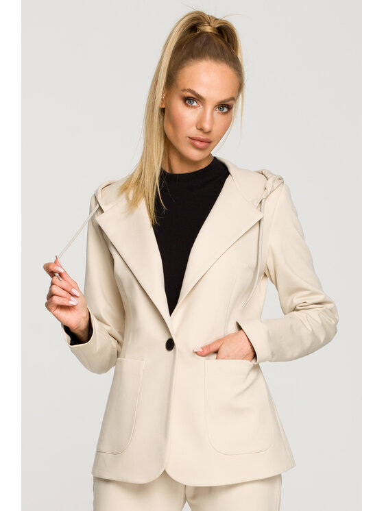 Made of Emotion Made of Emotion Marynarka M691 Beżowy Casual Fit
