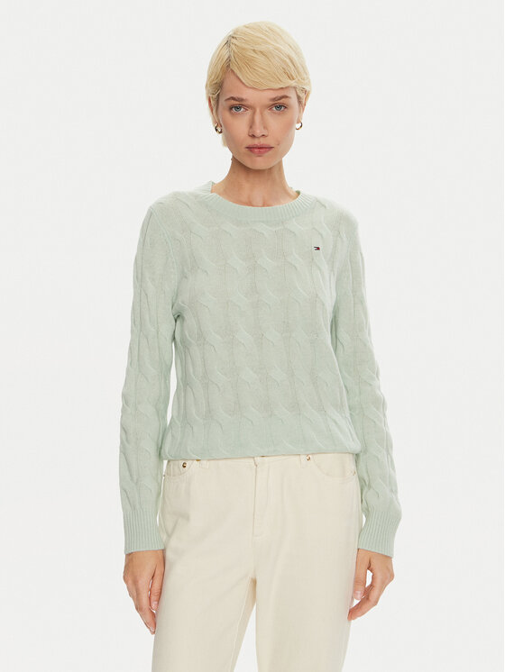 Tommy Hilfiger Sveter WW0WW43586 Zelená Regular Fit