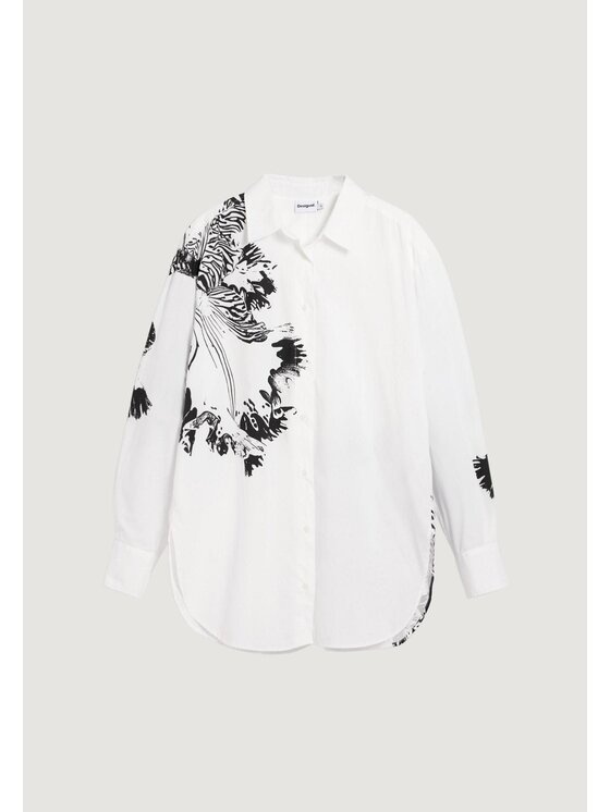Desigual Desigual Πουκάμισο CAM_ORCHID_LACROIX Λευκό Casual Fit
