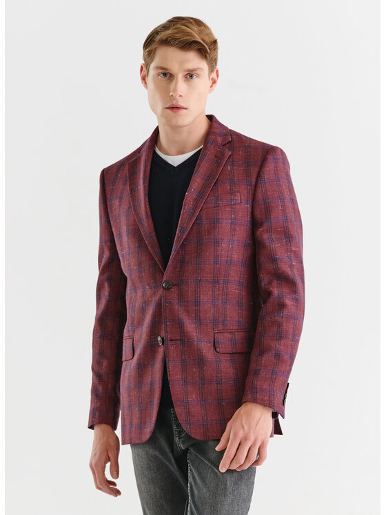 Pako Lorente Pako Lorente Marynarka P23WP-3X-006 Bordowy Slim Fit