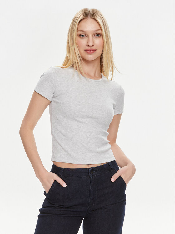 Vero Moda T-krekls Chloe 10306894 Pelēks Tight Fit