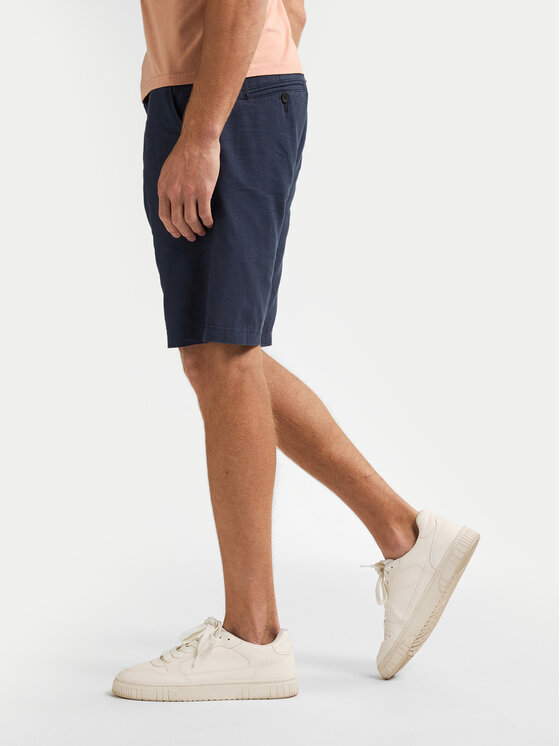 Petrol Industries Petrol Industries Šortky z materiálu M-1050-SHO538 Tmavomodrá Slim Fit