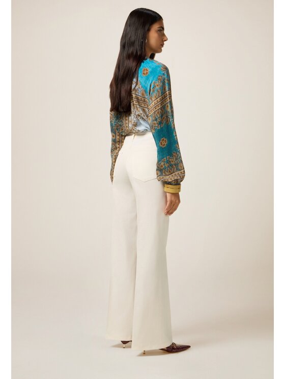 Oltre Oltre Pantaloni di tessuto P731R008736N011 Bianco Regular Fit