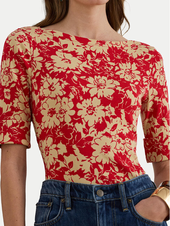 LAUREN RALPH LAUREN LAUREN RALPH LAUREN Blúz 200P09078001 Piros Slim Fit