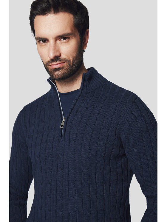 Lancerto Lancerto Sweter Vetle SW073224000089 Granatowy Regular Fit