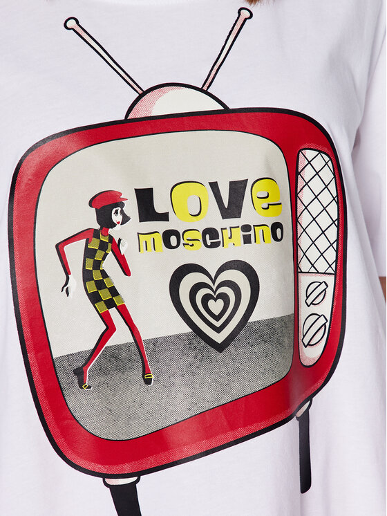 LOVE MOSCHINO LOVE MOSCHINO Тишърт W4H8301M 3876 Бял Relaxed Fit