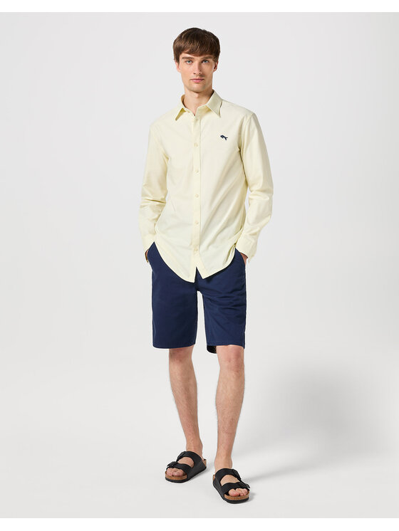 Wrangler Wrangler Szorty materiałowe CASEY CHINO SHORTS Niebieski Regular Fit