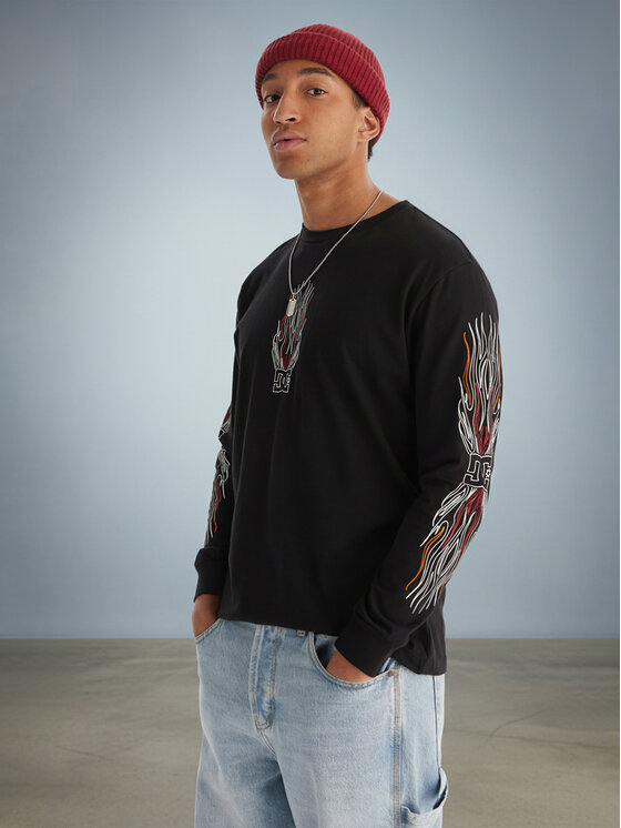 DC Shoes DC Shoes Longsleeve Burn Out HLS EDYZT04355 Чорний Regular Fit