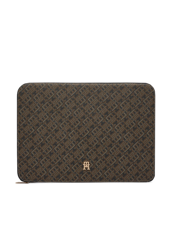 Tommy Hilfiger Tommy Hilfiger Etui pentru laptop Th Icon Laptop Case Mono Print AW0AW18929 Negru