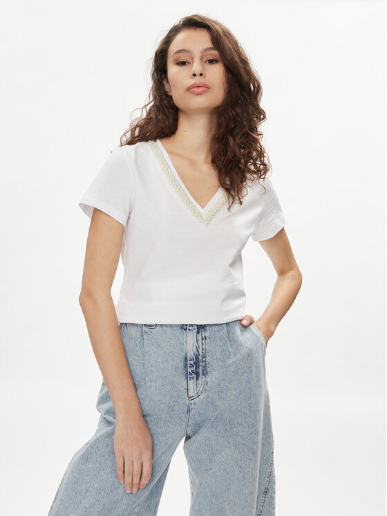 Liu Jo Liu Jo T-krekls MA4324 J5904 Balts Regular Fit