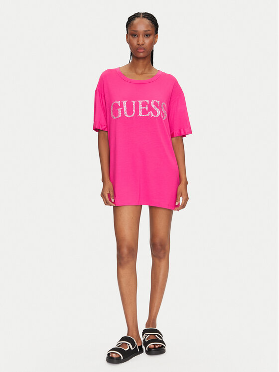 Guess Guess Тишърт E5GI07 K68D2 Розов Regular Fit