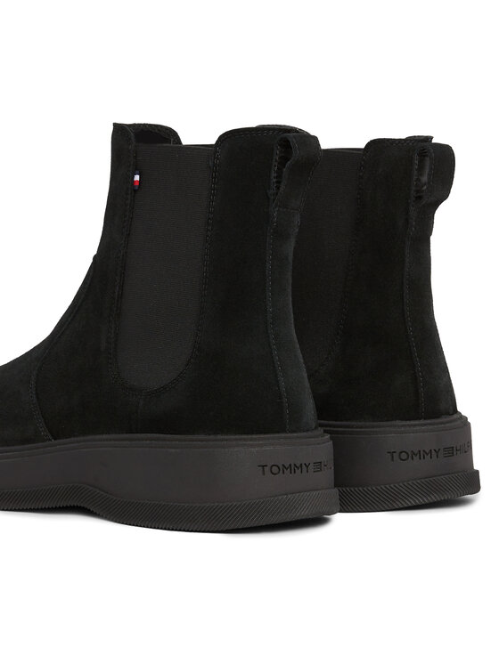 Tommy Hilfiger Tommy Hilfiger Štibletai Th Everyday Core Suede Chelsea FM0FM04659 Juoda