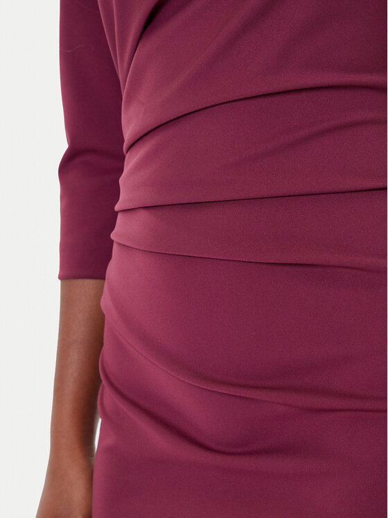 Rinascimento Rinascimento Koktel haljina CFC0126154003 Tamnocrvena Slim Fit