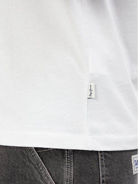 Pepe Jeans Pepe Jeans Marškinėliai Flag PM509720 Balta Regular Fit