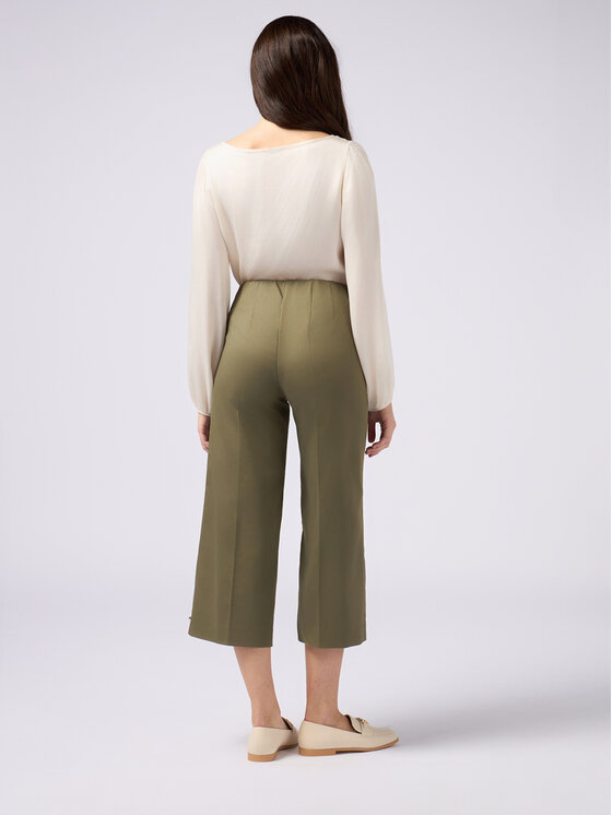 Oltre Oltre Pantaloni di tessuto P787R208342N035 Verde Cropp Fit