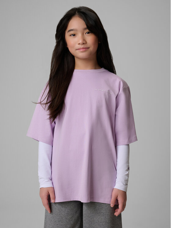 4F 4F T-Shirt ESSENTIAL 3 Fioletowy jasny Loose Fit