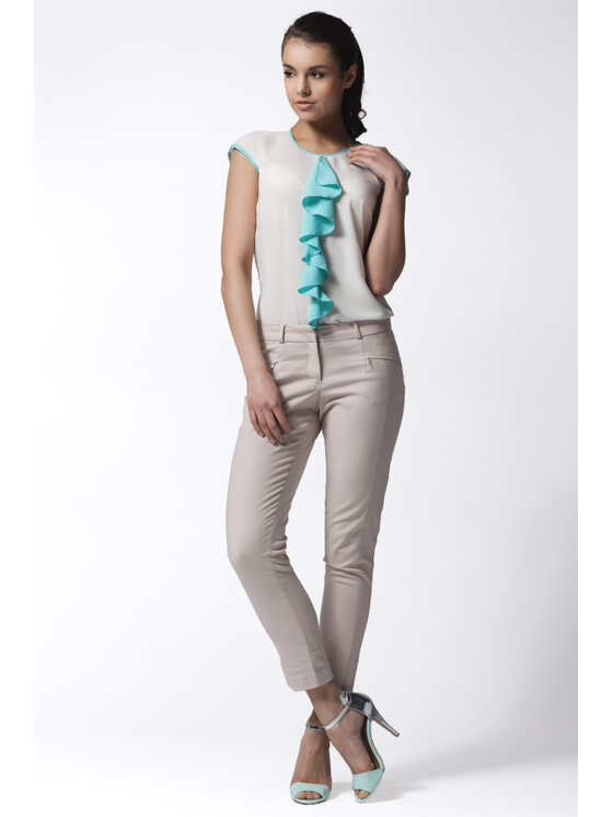 Awama Awama Bluzka A025 Écru Basic Fit